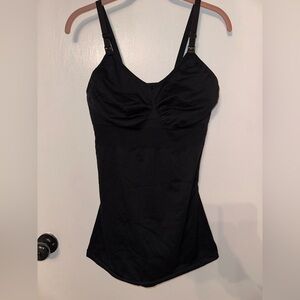 2X Black Shapewear tank top with adjustable clasps #1667